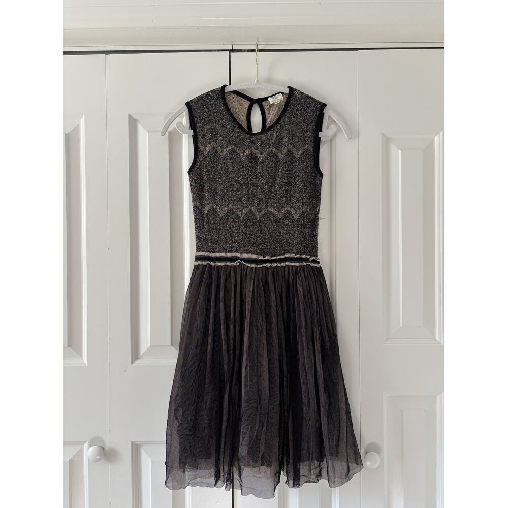 Weston Wear XS Sheer Black Tulle Midi Dress - Picture 2 of 10